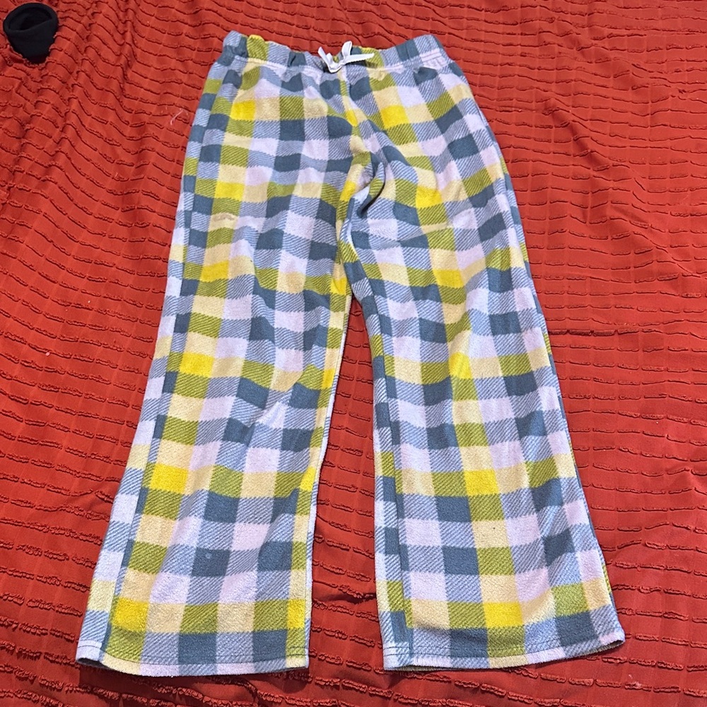 Eddie Bauer Kids Plaid Pajama Bottoms - Yellow and Gray